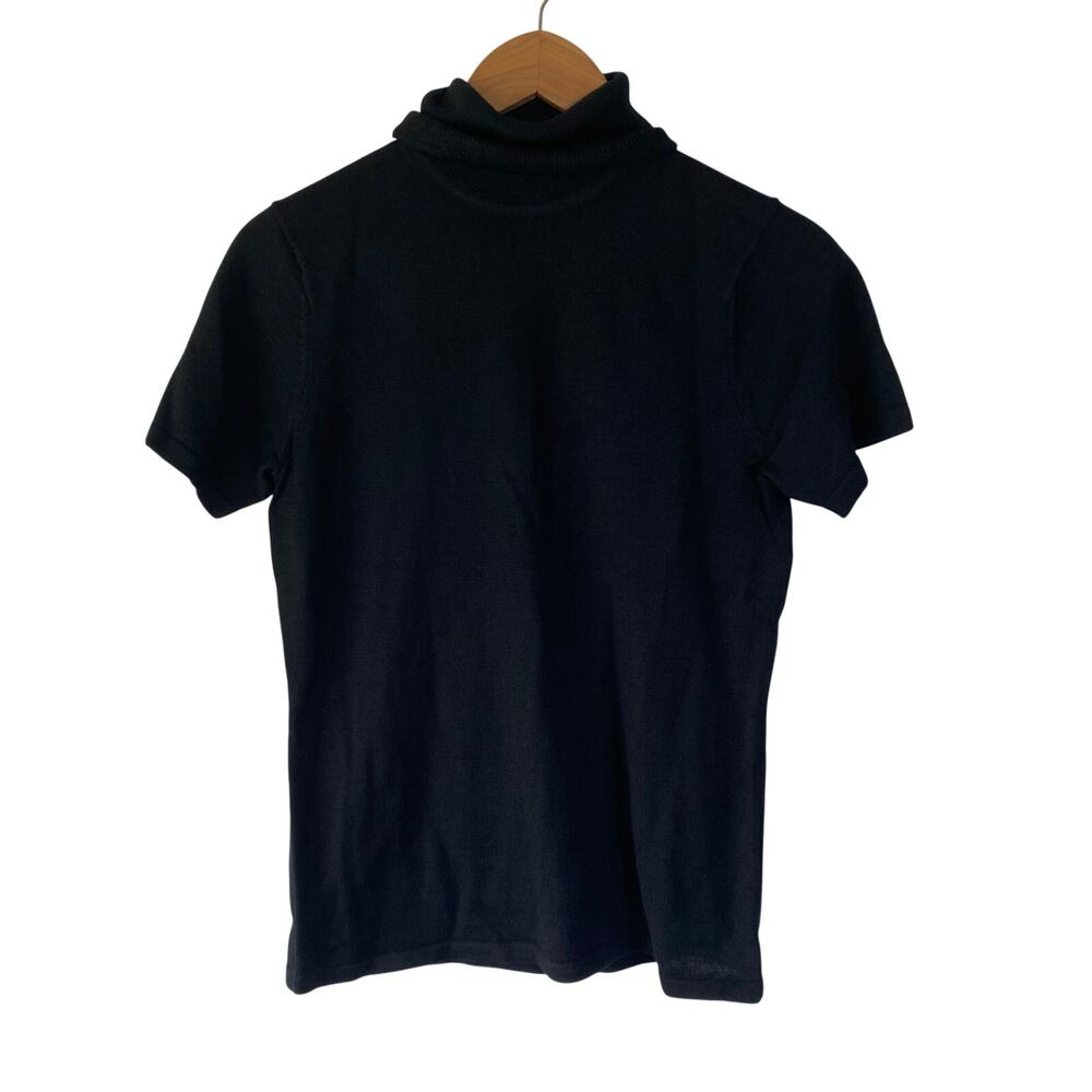 Dialogue Woman’s Merino Wool Turtleneck XS Short Sleeve Minimalist Stretch